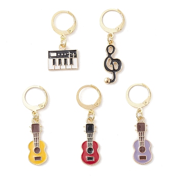 Musical Theme Alloy Enamel Pendant Decorations, Mixed Shapes, Mixed Color, 29~39mm