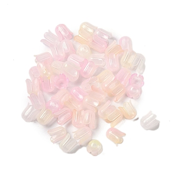 Transparent Acrylic Beads Caps, Flower, Misty Rose, 11.5x10mm, Hole: 2.8mm, 2000pcs/500g