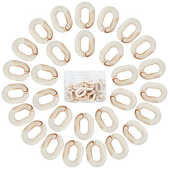 Gorgecraft Acrylic Linking Rings, Quick Link Connectors, For Jewelry Chains Making, Imitation Gemstone Style, Oval, Tan, 19x14x4mm, Inner Diameter: 11x5.5mm, 100ps/box