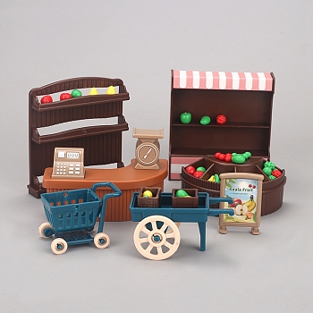 Plastic Miniature Ornaments, Micro Landscape Dollhouse Accessories, Fruit Shop, Colorful, Package Size: 200x60x160mm