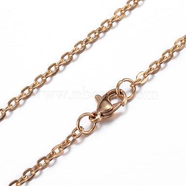 304 Stainless Steel Cable Chain Necklaces(NJEW-P147-07G)-2