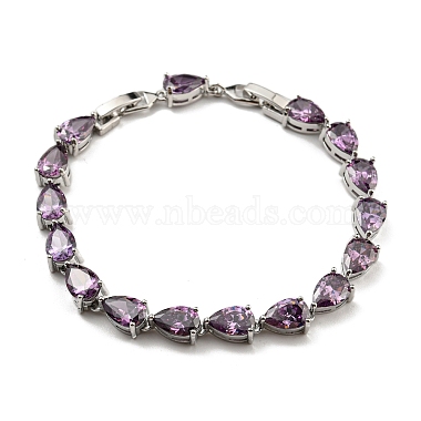 Medium Orchid Teardrop Cubic Zirconia Bracelets