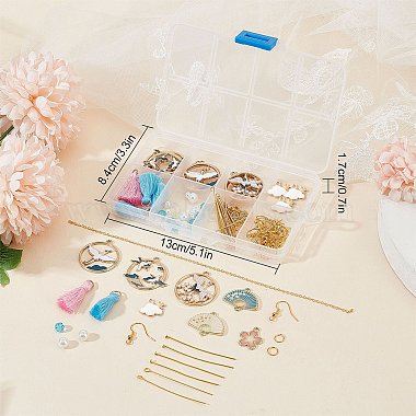 kit de fabrication de boucles d'oreilles pendantes en forme d'oiseau et de fleur sunnyclue diy(DIY-SC0020-40)-7