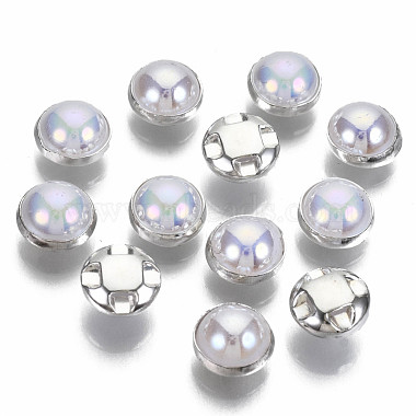 ABS Plastic Imitation Pearl Sewing Buttons(BUTT-S005-8mm-03S)-3