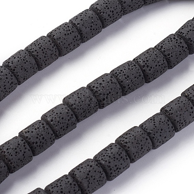 10mm Black Column Lava Beads