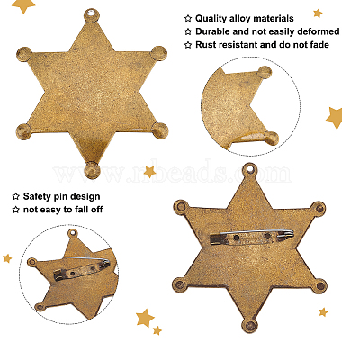 2Pcs Blank Star Iron Brooch Findings(IFIN-BC0001-23)-3