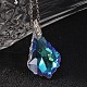 Teardrop AB Color Plated Electroplate Glass Pendant Necklaces(NJEW-JN01492)-3