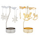 2 Sets 2 Style Iron Rotating Merry-Go-Round/Snowflake Tealight Candle Holder(DJEW-FG0001-31)-1
