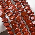 Natural Red Jasper Beads Strands, Flat Round, 10x3~3.5mm, Hole: 0.7mm, about 50pcs/strand, 16.06''(40.8cm)(G-K366-D02-01)