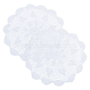 Cotton Braided Hollow Flower Placemats, Coasters, Heat Insulated Cup Pad, Teacup Mats, White, 390x2mm(AJEW-WH0368-06)