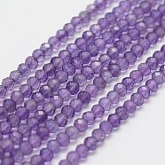 Natural Amethyst Bead Strands, Faceted, Round, 3mm, Hole: 0.5mm, about 120~124pcs/strand, 12.8 inch(325mm)(G-P271-3mm-09)