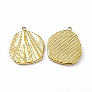 Vacuum Plating 201 Stainless Steel Pendant, Shell Shape Charm, Real 18K Gold Plated, 20.5x17.5x1.6mm, Hole: 1.5mm(STAS-J401-VC963)