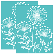 Self-Adhesive Silk Screen Printing Stencil, for Painting on Wood, DIY Decoration T-Shirt Fabric, Turquoise, Dandelion, 280x220mm(DIY-WH0338-247)