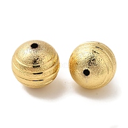 Rack Plating Brass Beads, Texture Round, Cadmium Free & Lead Free, Long-Lasting Plate, Real 18K Gold Plated, 14mm, Hole: 2mm(KK-L220-052B-G)