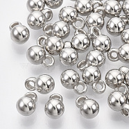 CCB Plastic Charms, for DIY Jewelry Making, Round, Silver, 7~8x5x5mm, Hole: 1.4mm, about 6800pcs/500g(CCB-N003-27S)