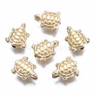 Plating ABS Plastic Beads, Turtle, Light Gold Plated, 9.5x8x4mm, Hole: 1.4mm(KY-N007-84)