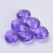 Transparent Acrylic Beads, Faceted, Rondelle, Blue Violet, 8x5mm, Hole: 1.4mm, about 2700pcs/500g(TACR-Q258-8mm-V50)