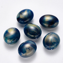 Imitation Gemstone Acrylic Beads, with Glitter Powder, Oval, Marine Blue, 28.5x23.5x14.5mm, Hole: 2mm, about 80pcs/500g(OACR-R075-08A)