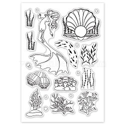 PVC Plastic Stamps, for DIY Scrapbooking, Photo Album Decorative, Cards Making, Stamp Sheets, Ocean Themed Pattern, 16x11x0.3cm(DIY-WH0167-56-79)