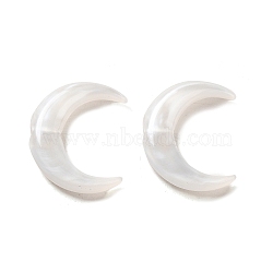 Acrylic Beads, Imitation Shell, Moon, 15x12x3mm, Hole: 1.5mm(OACR-H042-06B)