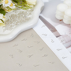 100Pcs Brass Screw Eye Pin Peg Bails, for DIY Jewelry Making Crafts, 925 Sterling Silver Plated, 10x5x1.5mm, Hole: 2.4mm, Pin: 1.5mm(KK-LP0004-61)