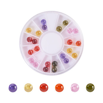 Cubic Zirconia Micro Beads, Nail Art Decoration Accessories, Round, Mixed Color, 5mm