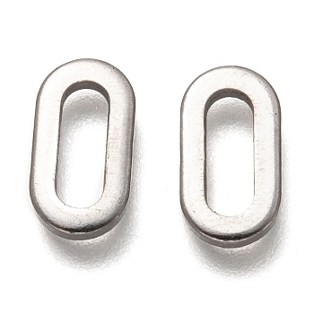 304 Stainless Steel Linking Rings, Oval, Stainless Steel Color, 12x6.5x1.3mm, Inner Diameter: 8x3mm