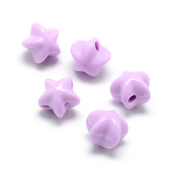 Opaque Acrylic Beads, Star, Plum, 11x11.5x10mm, Hole: 2.5mm, about 860pcs/500g