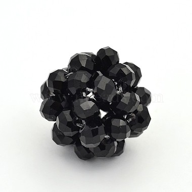 22mm Black Round Glass Beads