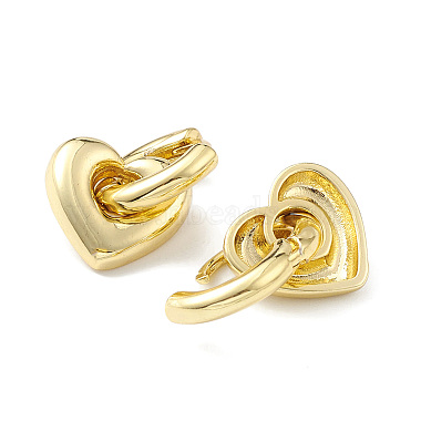 Boucles d'oreilles créoles en forme de cœur en laiton plaqué pour femmes(EJEW-H135-07G)-2