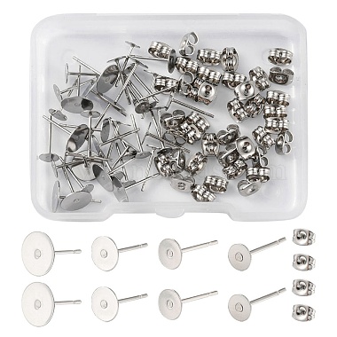 40Pcs 4 Size 304 Stainless Steel Stud Earring Findings(STAS-YW0001-56)-2