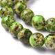 Brins de perles synthétiques turquoise et jaspe impérial assemblés(G-D0006-C02-8mm-03)-3