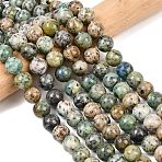 Natural K2 Stone Beads Strands, Round, Black, 10~10.5mm, Hole: 1mm, about 41pcs/strand, 15.94''(40.5cm)(G-K405-B03-10mm)