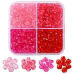 1200Pcs 4 Colors Transparent Acrylic Beads, Bicone, Mixed Color, 4x4mm, Hole: 1.2mm, 200pcs/color(TACR-YW0002-45)