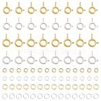 20Pcs 2 Styles Brass Spring Ring Clasps, with 20Pcs Jump Rings, Real 18K Gold Plated, 7.5x5x1.5mm, Hole: 1.2mm(KK-YW0004-54)
