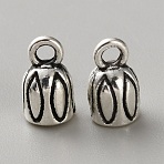 Tibetan Style Alloy Cord Ends, End Caps, Antique Silver, 9x5mm, Hole: 1.5mm(FIND-WH20023-031AS-05)