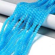 Baking Painted Imitation Jade Glass Round Bead Strands, Dodger Blue, 4.5~5mm, Hole: 1mm, about 200~210pcs/strand, 31.4 inch(DGLA-Q021-4mm-13)