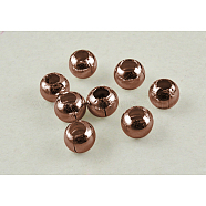 Brass Smooth Round Beads, Seamed Spacer Beads, Red Copper, 4mm, Hole: 1mm(X-J0JXA042)