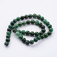 Natural African Jade Bead Strands, Round, 8~9mm, Hole: 1mm, about 46pcs/strand, 15.35 inch(G-K152-02-8mm)