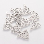 304 Stainless Steel Charms, Knot, Stainless Steel Color, 14x11.5x1.1mm, Hole: 1.5mm(STAS-Q201-T493)