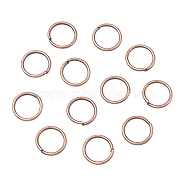 Open Jump Rings Brass Jump Rings, Cadmium Free & Lead Free, Red Copper, 10x1mm, 18 Gauge, Inner Diameter: 8mm, about 2600pcs/500g(JRC10MM-R)