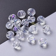 Imitation Jade Glass Beads, Pumpkin, Clear, 10.5mm, Hole: 1mm(GLAA-L027-J03)