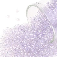 TOHO Round Seed Beads, Japanese Seed Beads, (477) Dyed AB Lavender Mist, 11/0, 2.2mm, Hole: 0.8mm, about 1110pcs/10g(X-SEED-TR11-0477)