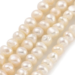 Natural Cultured Freshwater Pearl Beads Strands, Potato, Navajo White, 2.5~3mm, Hole: 0.5mm, about 82~83pcs/strand, 7.09 inch(18cm)(PEAR-C003-06B)