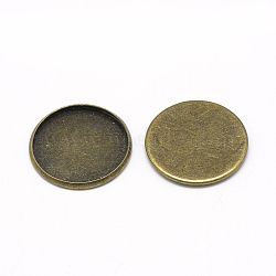 Iron Plain Edge Bezel Cups, Cabochon Settings, Flat Round, Antique Bronze, Tray: 20mm, 22x2mm(X-MAK-Q011-25AB-20mm)