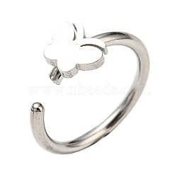 Non-Tarnish 304 Stainless Steel Body Jewelry, Nose Studs, Butterfly, Stainless Steel Color, 10~11mm, Pin: 1mm(AJEW-F296-02P)