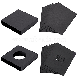 16Pcs 2 Styles Square Cardboard Boxes, for Floating Display Frame Stand Package, Black, 11x11x2cm, 8pcs/style(CON-BC0006-89)