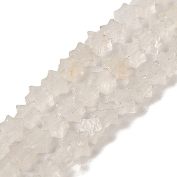 Natural Quartz Crystal Beads Strands, Rock Crystal Star Beads, 4x4.5x2mm, Hole: 0.8mm, about 102pcs/strand, 15.35 inch(39cm)