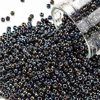 TOHO Round Seed Beads, Japanese Seed Beads, (86) Metallic AB Iris, 11/0, 2.2mm, Hole: 0.8mm, about 50000pcs/pound