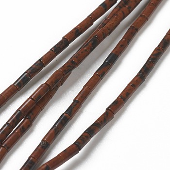 Natural Mahogany Obsidian Beads Strands, Column, 4.3~5.6x2.3~2.5mm, Hole: 0.9mm, about 82~86pcs/strand, 14.96~17.71 inch(38~45cm)